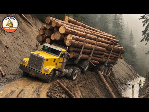 World's Biggest Logging Trucks in Action, Heavy Equipment Machines at Work #27