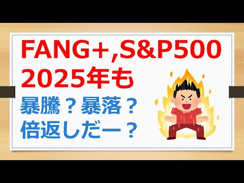 FANG+、S&P500、2025年も米国市場は暴騰？　それとも暴落？　どっちにしても倍返しだ―！　【有村ポウの資産運用】241217