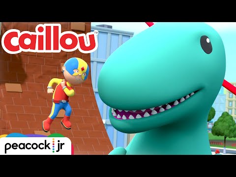 A Playful Dinosaur Threatens the City! Super Caillou to the Rescue! | CAILLOU