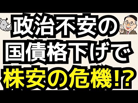 日米独仏韓の政治不安による国債格下げで株安も