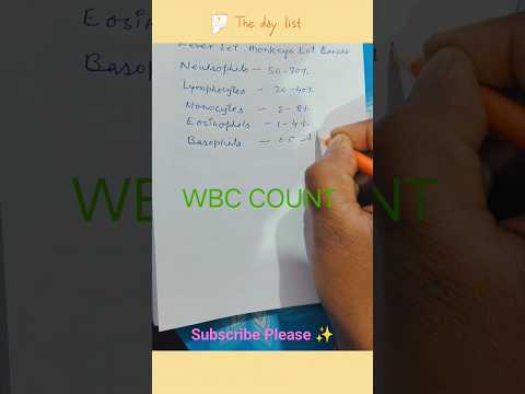 WBC COUNT #viral #unique #tricks #neet #aiims #railway_pharmacist #nursing #trending #shorts