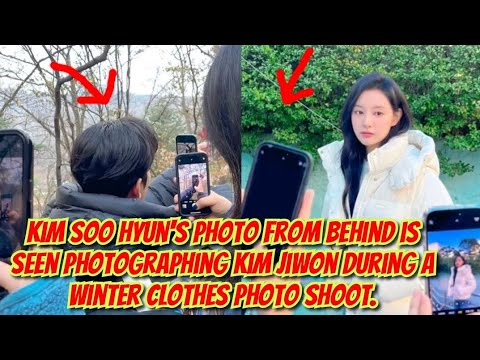 Kim Soo Hyun photo from behind is seen photographing Kim Jiwon during a winter clothes photo shoot.