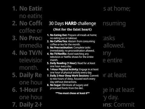 30 Days HARD Challenge #mindset #alpha