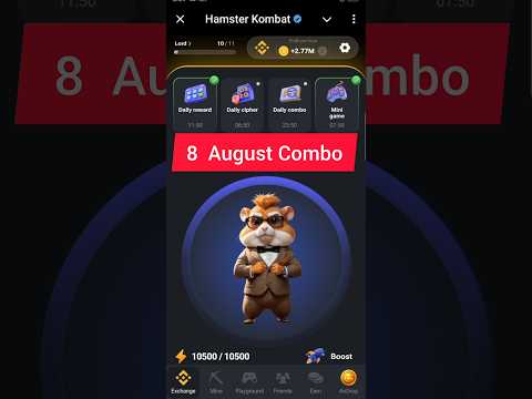 hamster kombat combo today 8 august | hamster kombat combo cards | hamster kombat daily combo 🔥