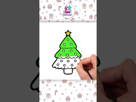 Christmas Tree Art Tutorial 🎅🎄 #shorts #christmastree #howtodraw