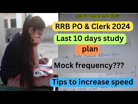 RRB PO last 10 days study routine. Tips to increase score.#rrbpo2024 #rrbpo #rrbclerk2024 #ibpsclerk