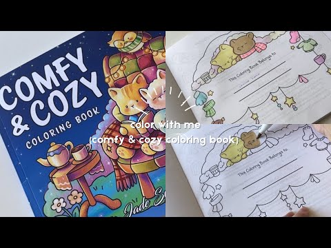 ASMR Coloring | color with me | comfy and cozy coloring book | flip through