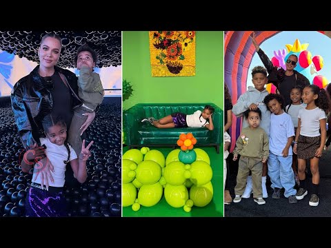 Khloe Kardashian Takes Kids "True, Tatum, Chicago, Psalm & Saint" To Balloon Museum in LA