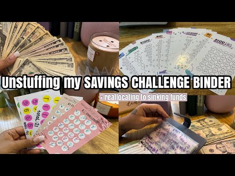 UNSTUFFING MY SAVINGS CHALLENGE BINDER| REALLOCATING TO SINKING FUNDS| #save #cashstuffing #budget