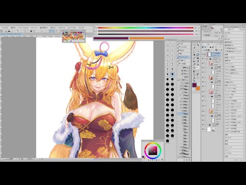 無言で作業垂れ流し【お絵かき/尾丸ポルカ】