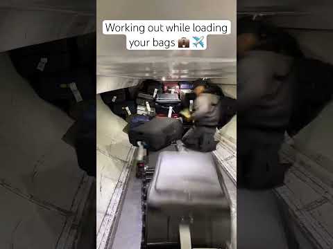 Working out while loading your bags 💼 ✈️ #travel #aviation