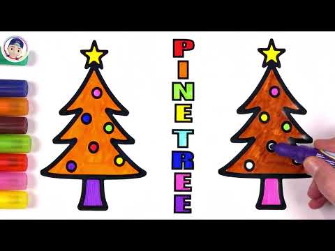 Pine Tree Coloring Page / Learn Colors for Kids