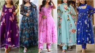 Beautiful Floral Print Anarkali Suit Designs | Printed Anarkali dress Designs | Frock  Design