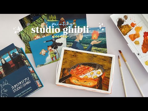 painting studio ghibli scenes ep. 11 / calcifer of howl's moving castle