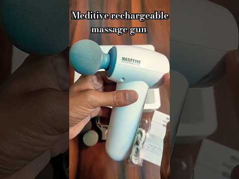 meditive cordless rechargeable massage gun with 6 attachments for pain relief  #meditive #massager