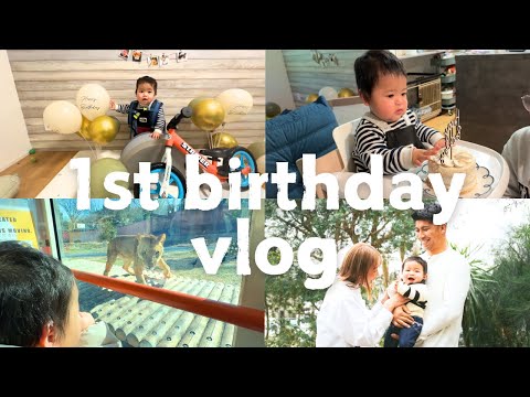 【誕生日vlog】1歳誕生日👶🏻スマッシュケーキ🎂動物園🦁誕生日プレゼント🎁写真撮影📸