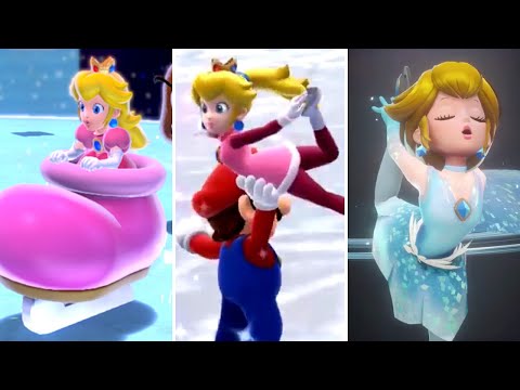 Evolution of Figure Skater Peach in Mario Games (2009-2024)