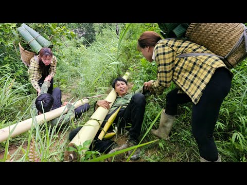 Harvesting banana leaves for sale - How to make bamboo shoots stuffed with pork - Soft, delicious