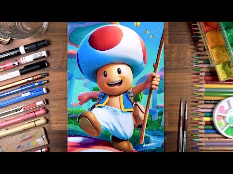 Drawing Kinopio (Toad) - The Super Mario Bros. Movie | drawholic