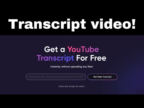 TRANSCRIPT YouTube Videos Easily | 2024