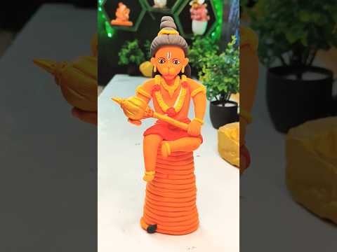 Diy Hanuman ji amazing clay Idol 🏵️🏵️ #hanumanstatus #diy #clayidol