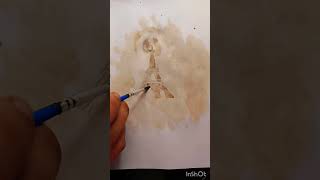 Easy Painting with tea|Diy painting idea#art#video#shorts#trending #love #viral#like#share#subscribe