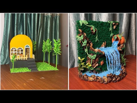 DIY Miniature House & Waterfall Craft | Beautiful Home Decor Ideas