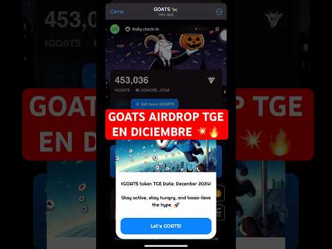 🚨GOATS AIRDROP TGE EN DICIEMBRE 🔥💥🚀 #goats #telegram #crypto #airdrop #viralvideo