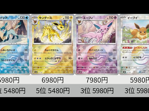 【ポケカ】下落中！テラスタルフェスex販売価格ランキング マスターボールミラー全種【Pokémon cards】Market price of Prismatic Evolution