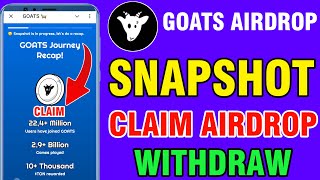 Goats Airdrop Snapshot Completed | Goats Airdrop Claim Withdraw | Goats Airdrop Claim