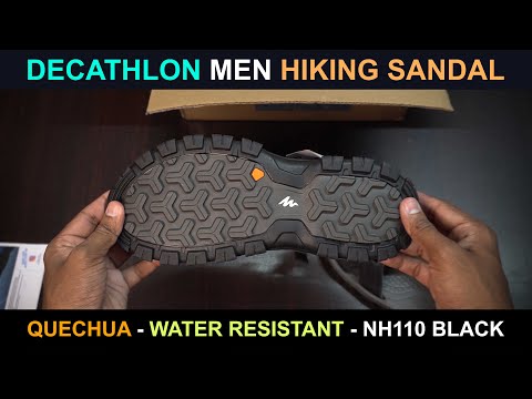 QUECHUA Men Hiking Sandal - Water Resistant - NH110 Black 🥾 Decathlon Sandal Unboxing & Review #vlog