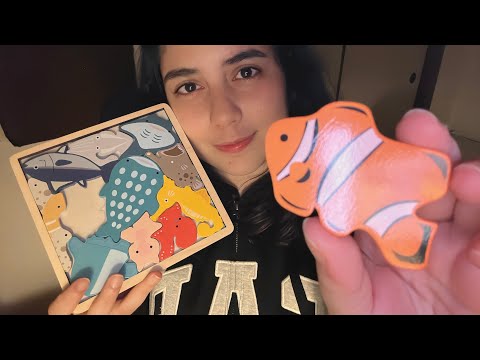 日本語ASMR | 木製パズル🐟 (お喋り多め、木の音)