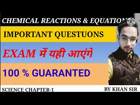 CHEMICAL REACTIONS & EQUATIONS || IMPORTANT QUESTIONS || CHAPTER 1 @KHANSTUDYPOINT