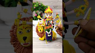 Navaratri Special🙏🕉️🥥Durga Maa Making With Super Clay🕉️🙏Making Of Maa Durga 💕🕉️🙏 #shorts #clayart