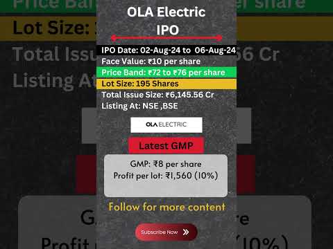 Ola Electric IPO | ola ipo gmp today | ola ipo details | #olaipo #ipo #gmp #gmptoday