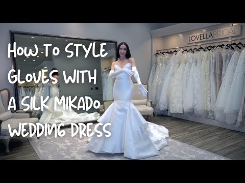 How to Style Gloves With a Silk Mikado Wedding Dress