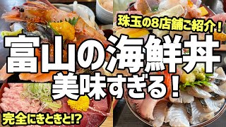 【富山グルメ】富山の海鮮丼が世界一！オススメ8店舗ご紹介！【絶品グルメ、氷見、新湊、おすすめ旅行先】