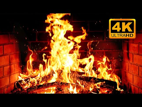 🔥 Cozy Fireplace 4K (12 HOURS). Fireplace with Crackling Fire Sounds. Fireplace Ambience