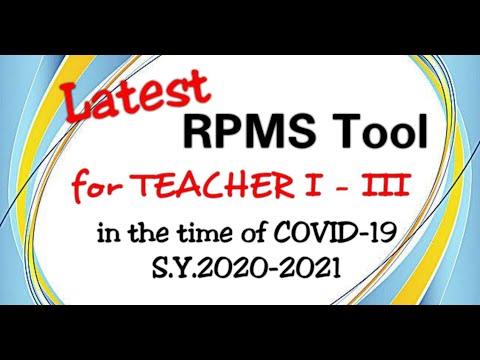 RPMS Tool for Teacher I -III in the time of COVID-19