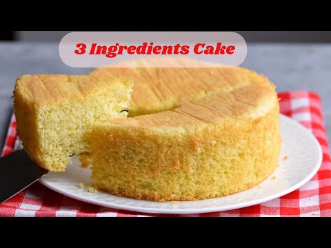 3 Ingredients Super Soft Sponge Cake || Sponge Cake Recipe Without Oil, Butter, Baking powder, Soda