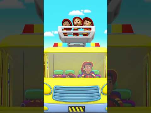 Wheels On The Firetruck #shorts #nurseryrhymes #streetvehicles #carcartoon