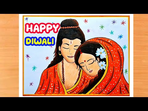 Ram Sita drawing | Happy Diwali drawing | Lord shree Ram & Sita drawing | Diwali special drawing