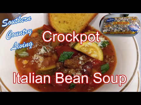 Crockpot Italian Bean Soup  --  Featuring HamBeens 15 Bean Soup