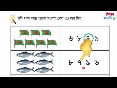 ছবি গণনা করে পাশের সংখ্যায় গোল দাগ দেই। Class 1 Math. Page 18.