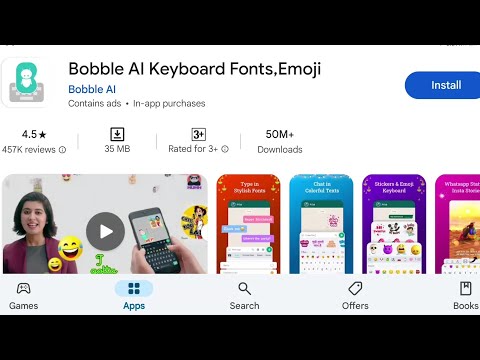 How To Install Bobble Ai Keyboard Fonts Emoji App's | How To Download Bobble Ai Keyboard Fonts Emoji