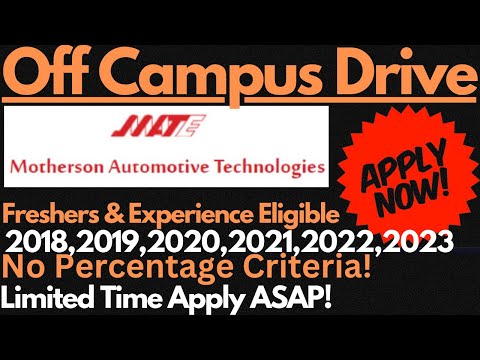 Motherson Automotive Off Campus Drive for Freshers & Experience Students | Apply Now🔥🔥