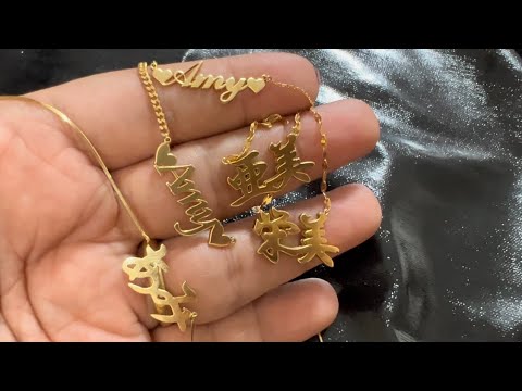 Japanese Kanji and Hiragana Name Necklaces Is it Real Japan GOLD???Or Fake? #japangold