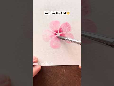 Easy 1 Minute Watercolor Cherry Blossom For Beginners #art #smallbuissness #shorts