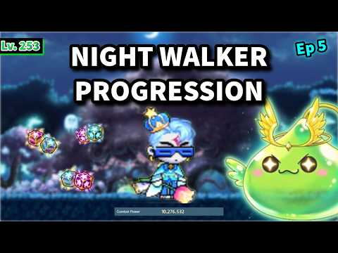 Maplestory GMS Reboot - Night Walker Progression Episode 5 (Miracle Time Gains + First GA Slime Run)