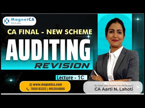 CA Final Audit - MARATHON REVISION BATCH - NOVEMBER 2024 - Lecture 1C - CA Aarti N. Lahoti